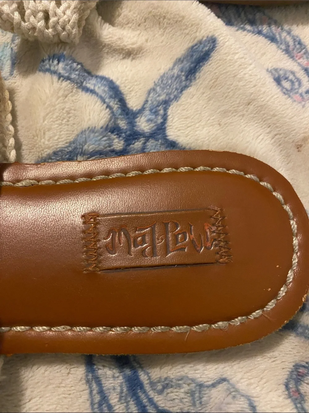 Mad Love Cream Crochet Thong Sandals with Brown Footbed